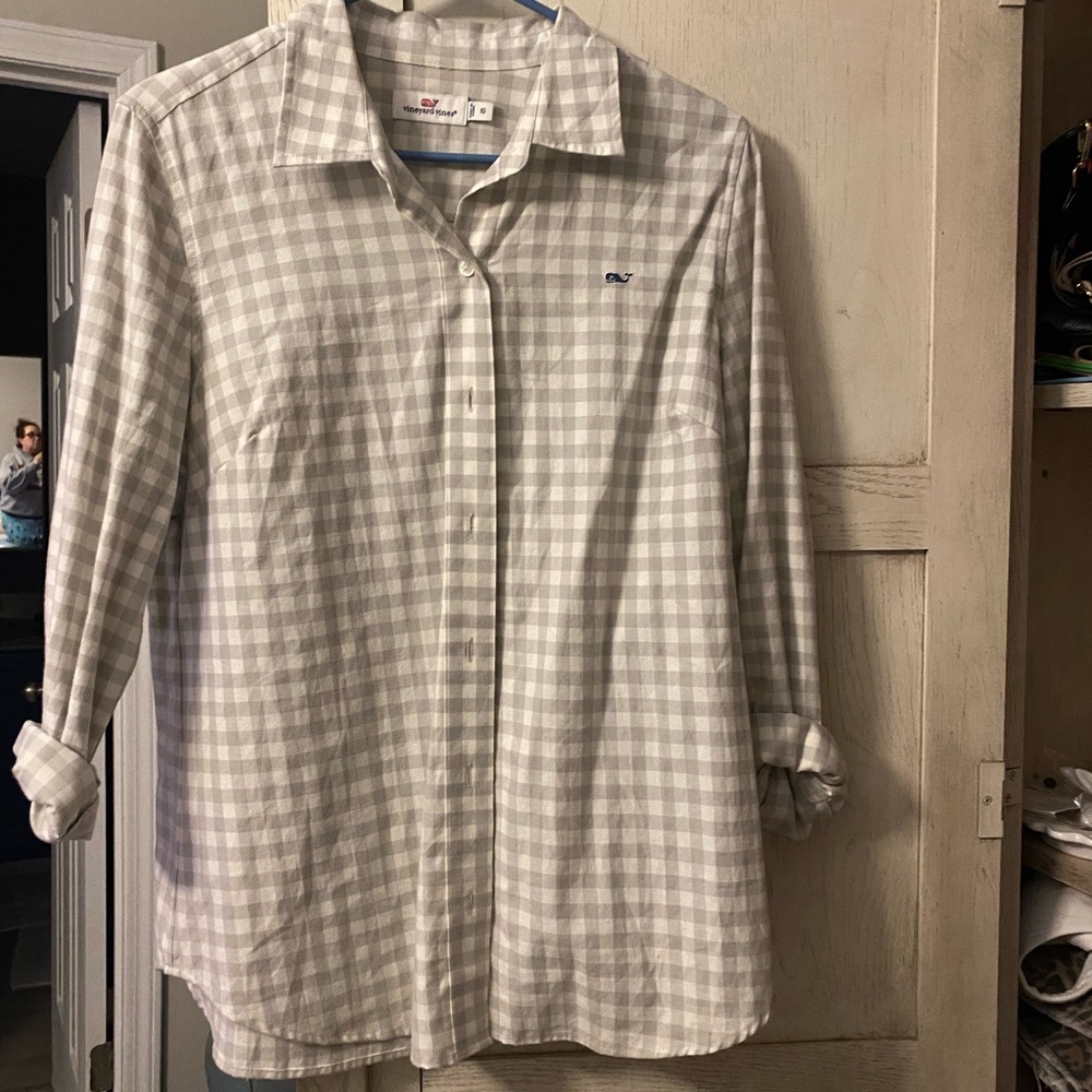 Vineyard Vines Cream Checkered Shirt